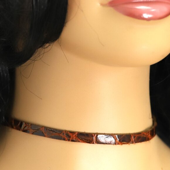 Brown Leather Choker Adjustable Genuine leather Chokers  (#18) - Picture 11 of 11